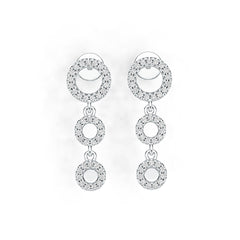 10K Gold Semi Mount Earrings Setting Round RD 1.1mm Moissanite Accent DHJ