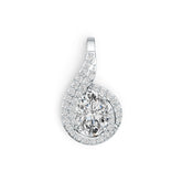 18K Gold Semi Mount Pendant Setting Oval OV 8X6mm Diamond Accent DHJ