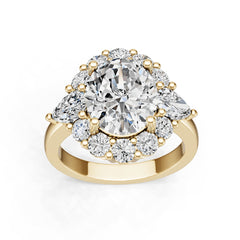 18K Gold Semi Mount Ring Setting Oval Ov 5x9mm Diamond Accent Syz Jewelry