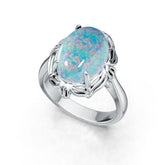 10K Gold Semi Mount Ring Setting Oval OV 14X10mm Cabochon Moissanite Accent DHJ