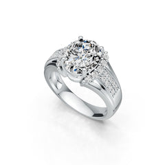 18K Gold Semi Mount Ring Setting Oval OV 10X8mm Diamond Accent DHJ