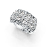 Platinum Semi Mount Ring Setting Emerald OCT 4X4mm Diamond Accent DHJ