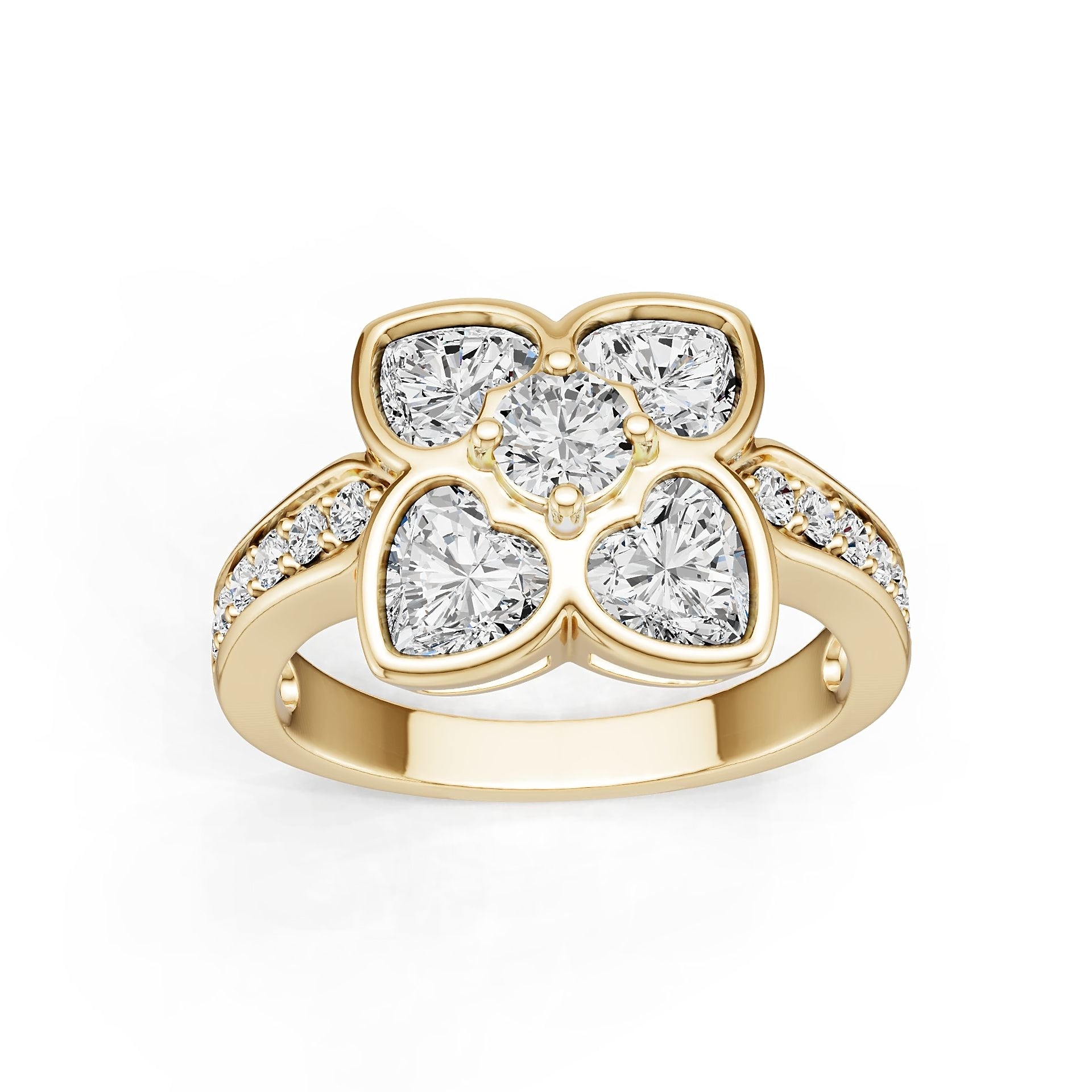 18K Gold Semi Mount Ring Setting Heart He 5x5mm Diamond Accent Syz Jewelry