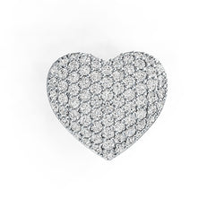 Sterling Silver Ring Cluster Heart Theme with White Topaz or Moissanite