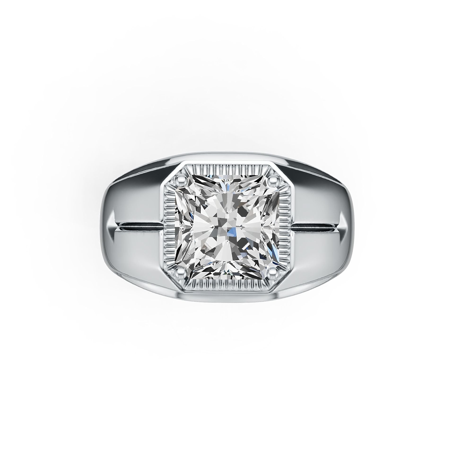 Sterling Silver Semi Mount Ring Setting Emerald OCT 8X8mm DHJ