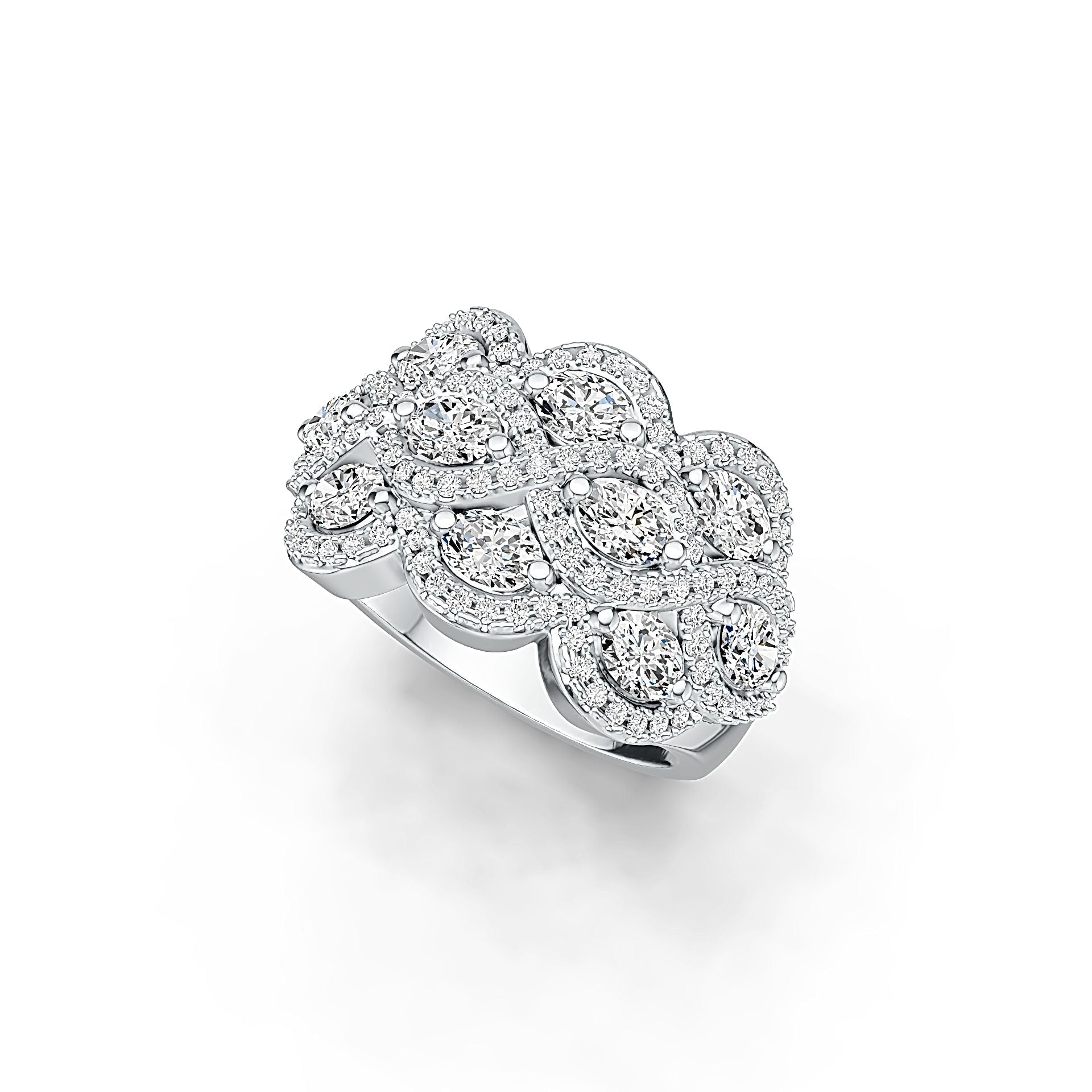 14K Gold Semi Mount Ring Setting Oval OV 4X3mm with White Topaz Twist Ring Diamond Accent DHJ