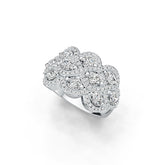 14K Gold Semi Mount Ring Setting Oval OV 4X3mm with White Topaz Twist Ring Diamond Accent DHJ