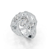14K Gold Semi Mount Ring Setting Oval OV 8X6mm OV 6X4mm Diamond Accent DHJ