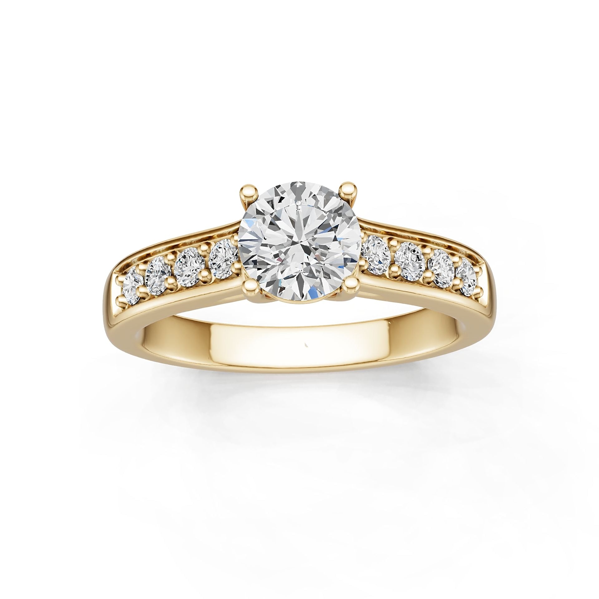 14K Gold Semi Mount Ring Setting Round Ro 6x6mm Diamond Accent Syz Jewelry