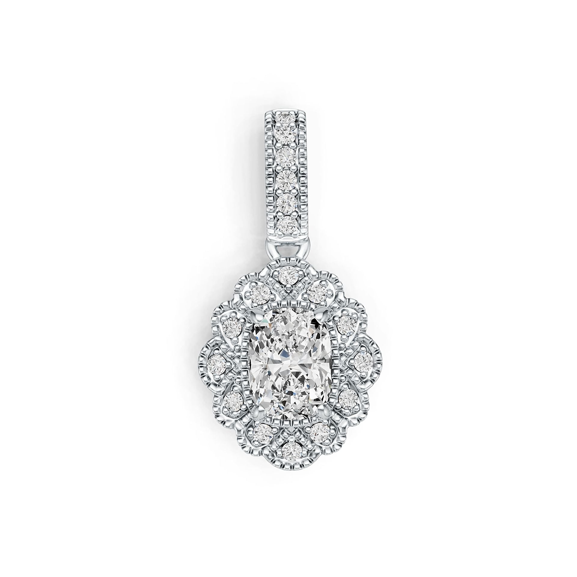 Sterling Silver Semi Mount Pendant Setting Cushion CU 8X6mm DHJ