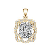 Sterling Silver Semi Mount Pendant Setting Cushion CU 10X8mm White Topaz Accents Syzjewelry