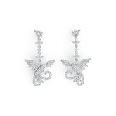 Sterling Silver Semi Mount Earrings Setting Pear PE 6X4mm Bird Theme DHJ