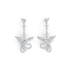 Sterling Silver Semi Mount Earrings Setting Pear PE 6X4mm Bird Theme DHJ