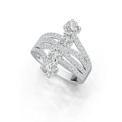 10K Gold Semi Mount Ring Setting Round RD 5x5mm Moissanite Accent DHJ