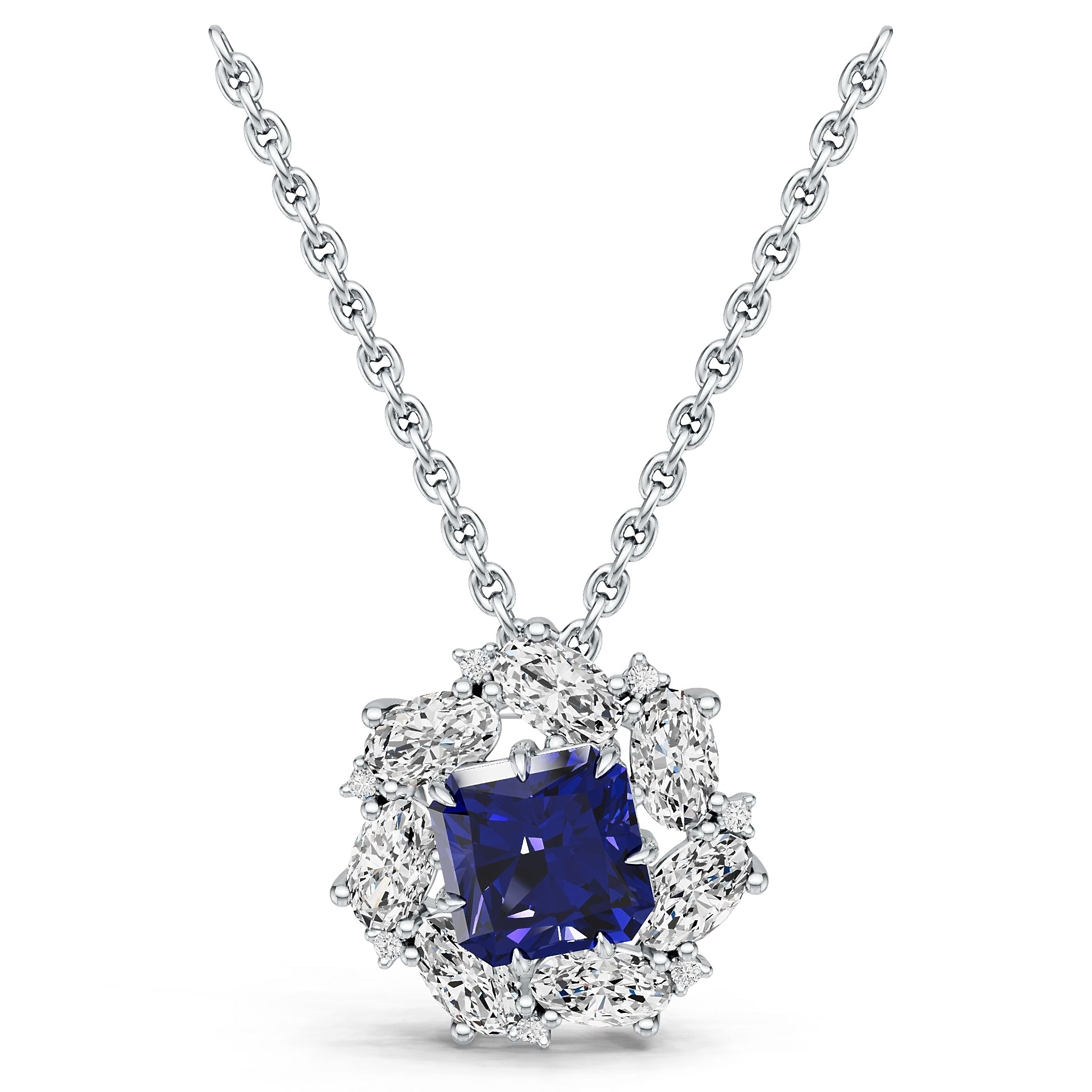 Platinum Semi Mount Pendant Setting Round Ro 7x7mm Syz Jewelry