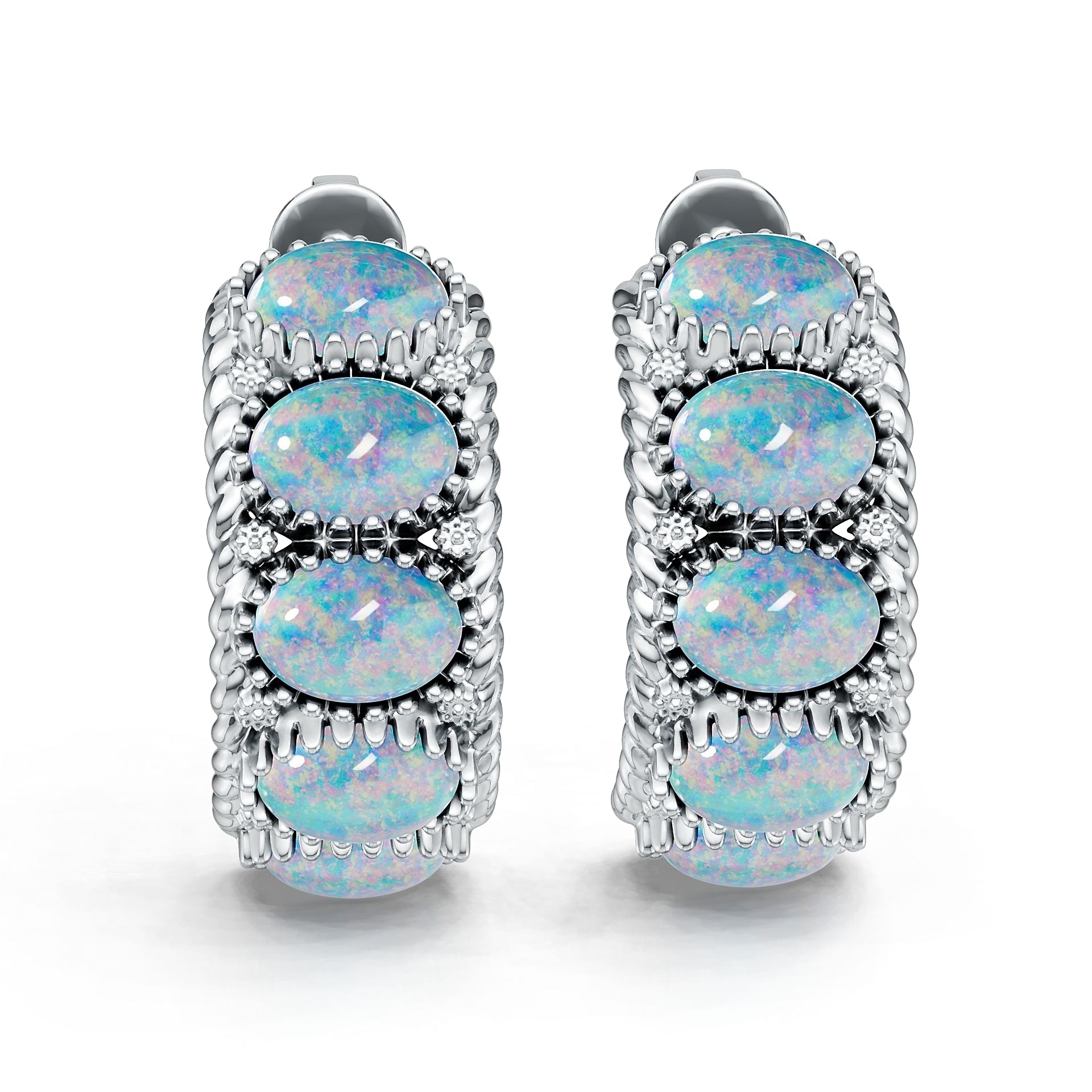 Sterling Silver Semi Mount Earrings Setting Round Ro 7x5mm DHJ