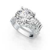 14K Gold Semi Mount Ring Setting Round RD 12x12mm with Diamond Accent DHJ
