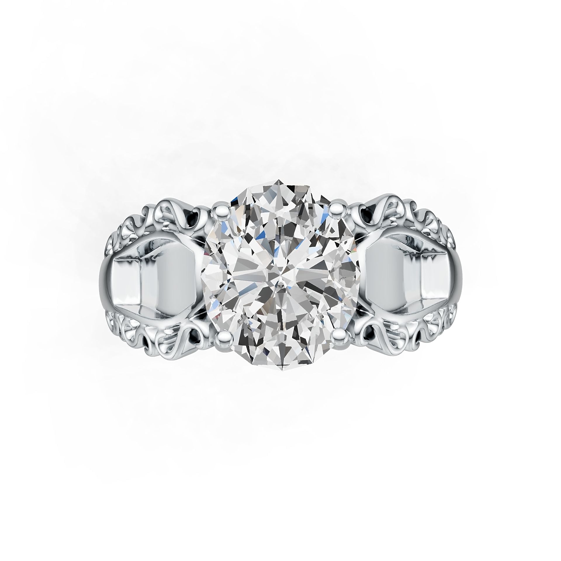 Sterling Silver Semi Mount Ring Setting Oval OV 11X9mm DHJ