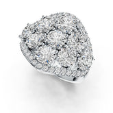 Platinum Semi Mount Ring Setting Round RD 5x5mm with White Topaz Diamond Accent DHJ
