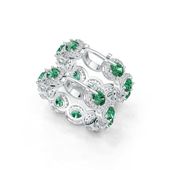 Platinum Semi Mount Earrings Setting Oval OV 5X4mm with Diamond Accent DHJ