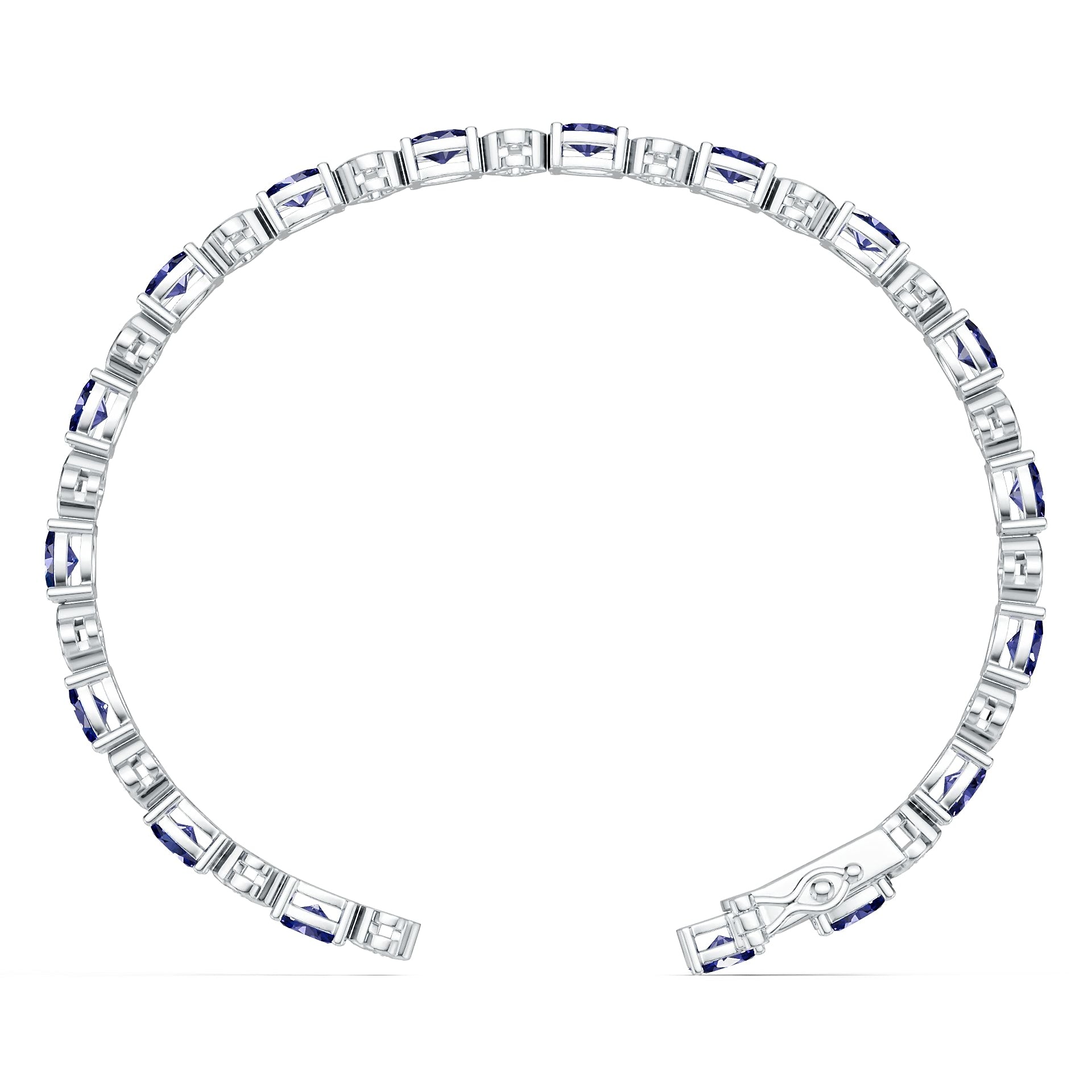 Platinum Semi Mount Bracelet Setting Round Ro 6x4mm Syz Jewelry