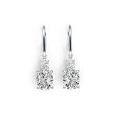 Sterling Silver Semi Mount Earrings Setting Oval OV 9X7mm RD 3.5x3.5mm DHJ