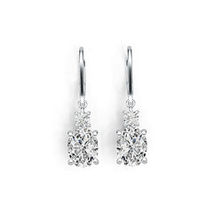 Sterling Silver Semi Mount Earrings Setting Oval OV 9X7mm RD 3.5x3.5mm DHJ