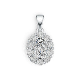 Sterling Silver Semi Mount Pendant Setting Oval OV 7X5mm with White Topaz DHJ