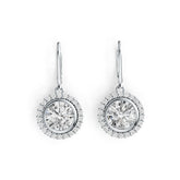 Sterling Silver Semi Mount Earrings Setting Round RD 8x8mm Halo DHJ