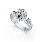 Platinum Semi Mount Ring Setting Pear PE 12X8mm Twist Shank DHJ