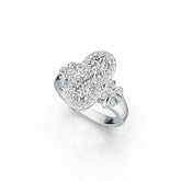 Platinum Semi Mount Ring Setting Oval OV 7X5mm Diamond Accent DHJ