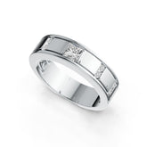 10K Gold Semi Mount Ring Setting Princess SQ 4X4mm Men's Ring Moissanite Accent DHJ