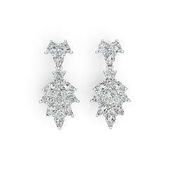 18K Gold Semi Mount Earrings Setting Pear PE 6X4mm PE 5X4mm DHJ