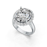 18K Gold Semi Mount Ring Setting Oval OV 14X12mm Halo Diamond Accent DHJ