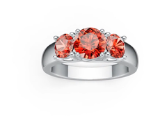 Sterling Silver Semi Mount Ring Setting Round RD 7X7MM RD 5X5MM 3 Stone Ring DHJ