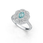 10K Gold Semi Mount Ring Setting Oval OV 7X5mm Moissanite Accent DHJ