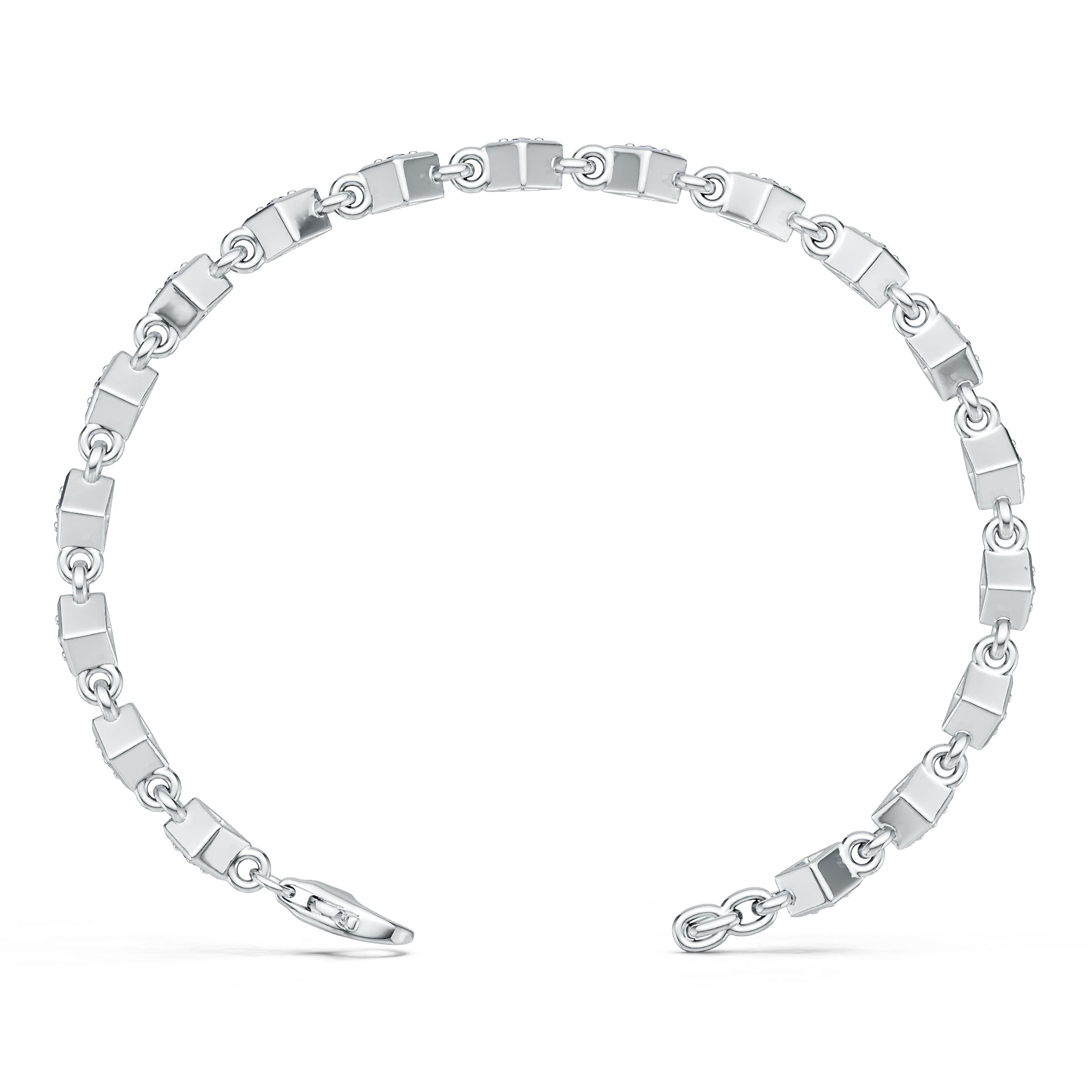 Sterling Silver Semi Mount Bracelet Setting Round RD 2x2mm DHJ