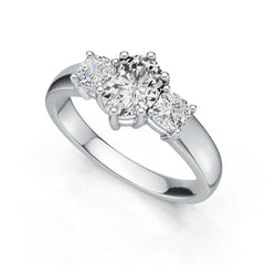 Platinum Semi Mount Ring Setting Oval OV 8X6mm CU 4X4mm DHJ