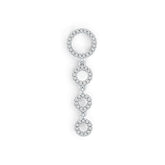 Platinum Four Open Circle Pendant with or Moissanite Diamond Accent DHJ