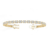 10K Gold Semi Mount Bracelet Setting Round Ro 4x3mm Moissanite Accent Syz Jewelry