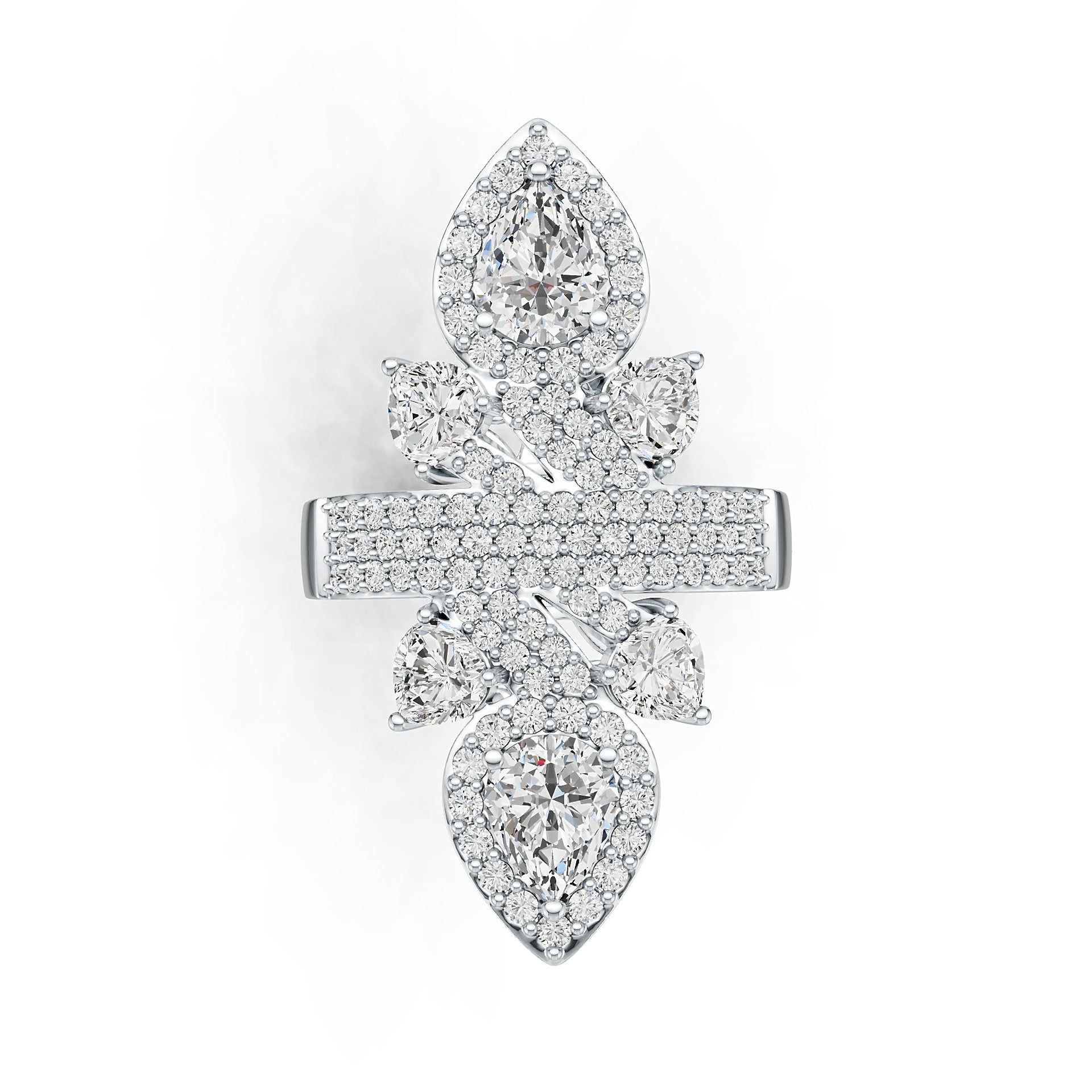 Sterling Silver Semi Mount Ring Setting Pear PE 8X6mm HT 5X5mm DHJ