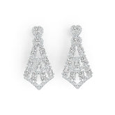 Sterling Silver Earrings Chandelier Style with White Topaz or Moissanite Syzjewelry