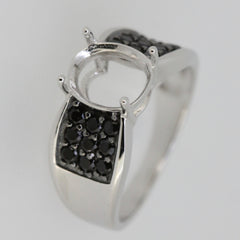 14K Gold Semi Mount Ring Setting Oval OV 10X8mm Diamond Accent DHJ