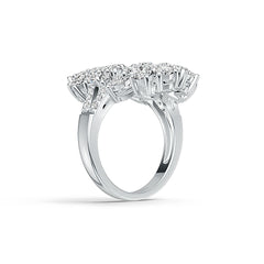 Sterling Silver Cluster Cocktail Ring with White Topaz or Moissanite DHJ