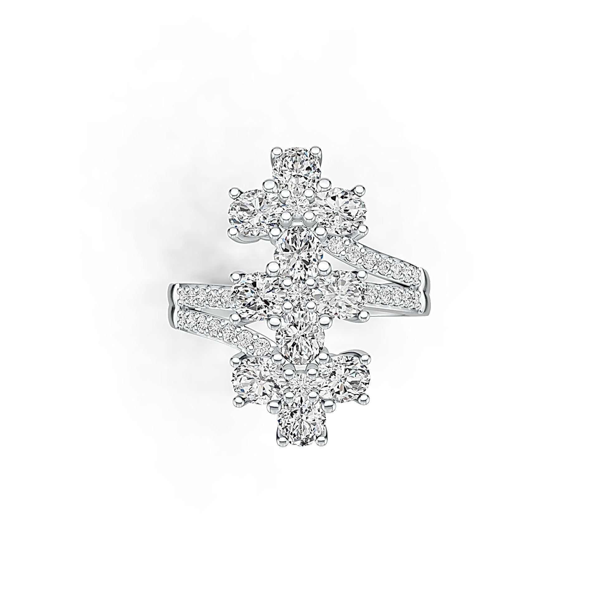 Sterling Silver Semi Mount Ring Setting Oval OV 5X4mm with White Topaz - Syzjewelry