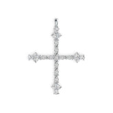 10K Gold Semi Mount Pendant Setting Oval OV 5x3mm PE 4x3mm Cross Theme DHJ