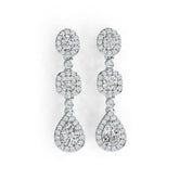 Sterling Silver Semi Mount Earrings Setting Pear PE 7X5mm CU 4X4mm OV 4X3mm DHJ