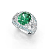 Platinum Semi Mount Ring Setting Oval OV 12X10MM with Diamond Accent DHJ