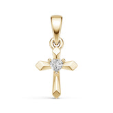 18K Gold Semi Mount Pendant Setting Heart He 3x3mm Syz Jewelry