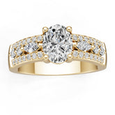 10K Gold Semi Mount Ring Setting Oval Ov 8x6mm Moissanite Accent Syz Jewelry